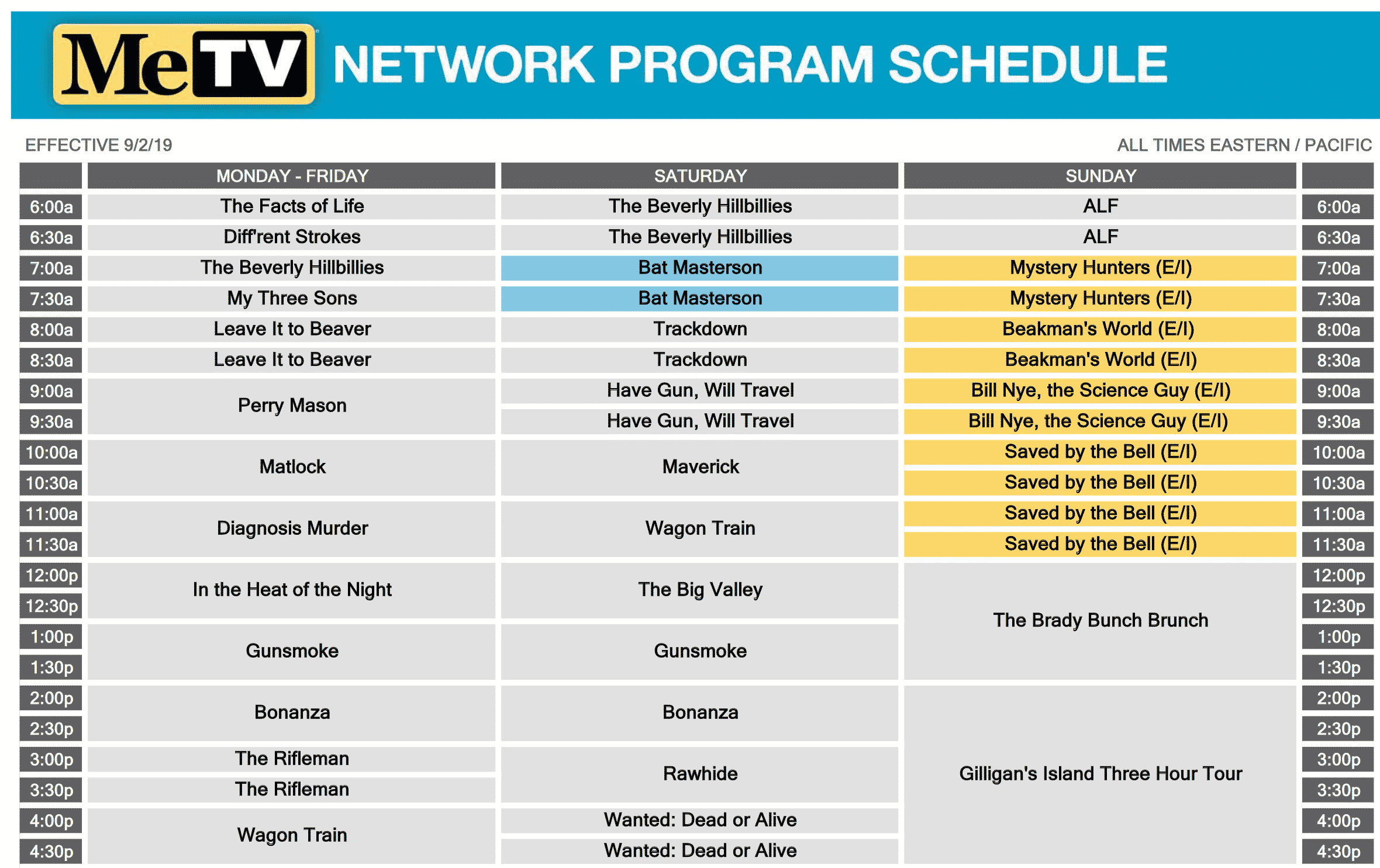 Printable New Fall Tv Schedule