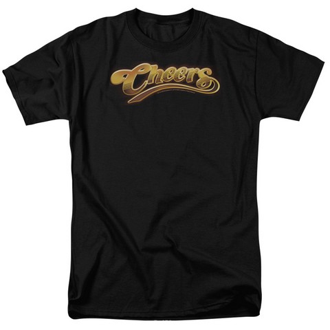 Cheers-Cheers Logo - Short Sleeve Adult 18-1 Tee - Black- Large