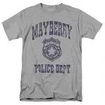 Popfunk The Andy Griffith Show Mayberry Police Department T Shirt & Stickers (Large) Gray